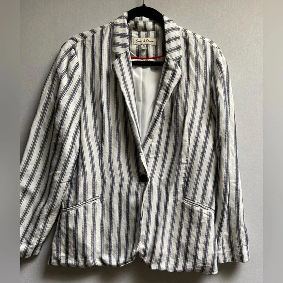 Emma & Olivia Linen Rayon pinstripe  blazer Sz XL - Picture 1 of 10